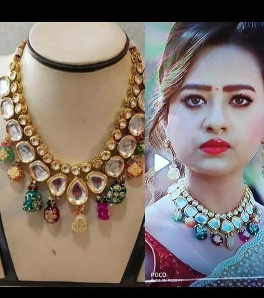 Kundan multicolored neckpiece