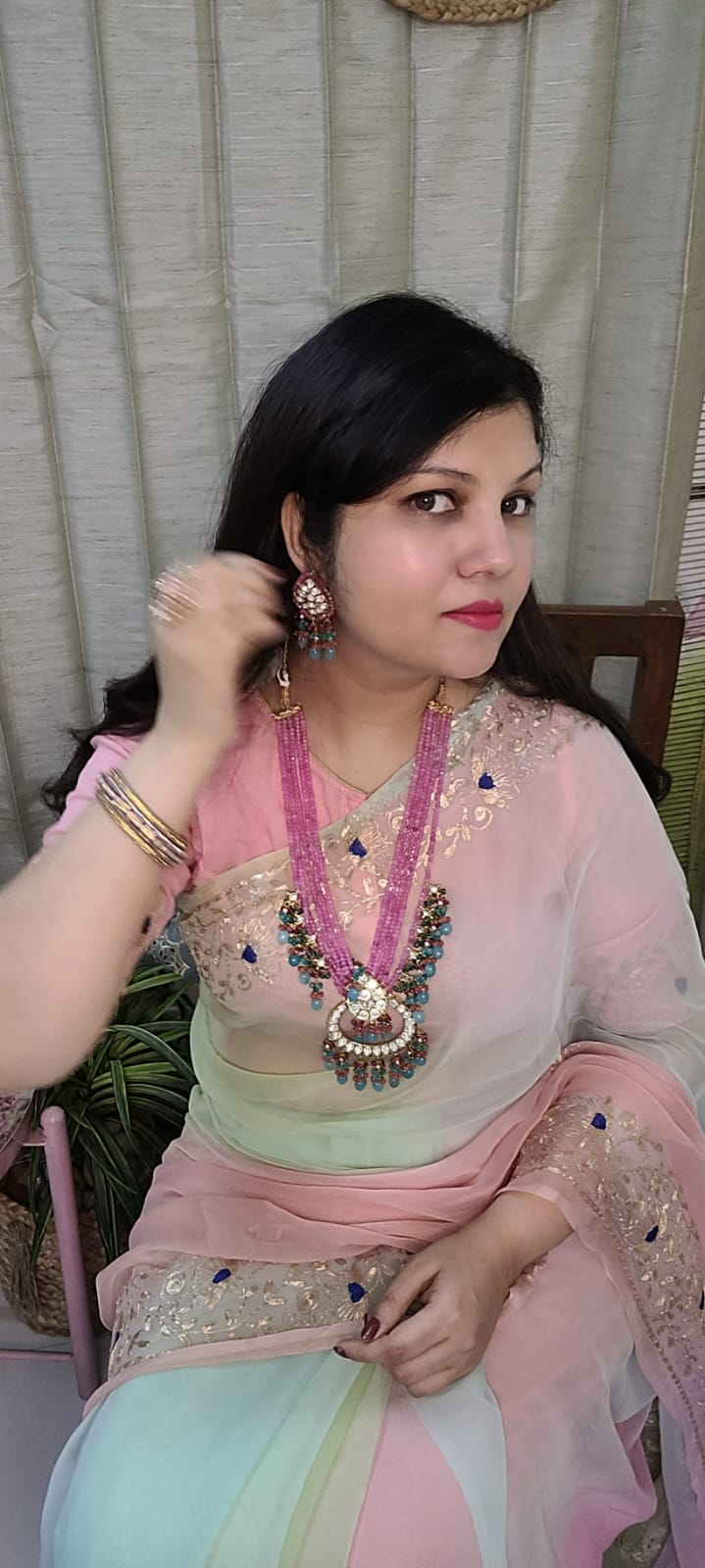 Tyani kundan long neckpiece