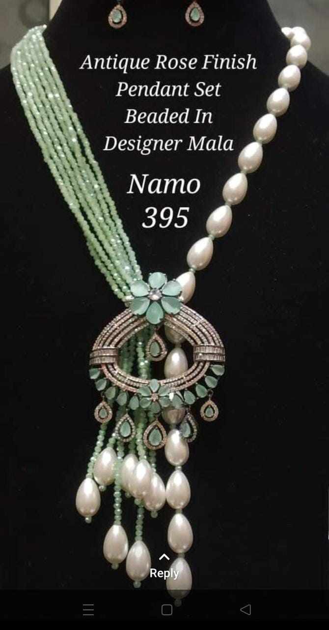 Crystal beads mala with AD pandent