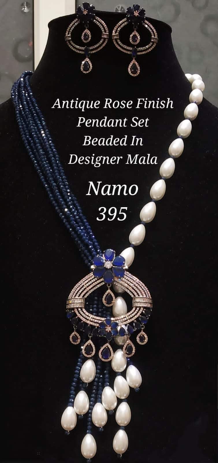 Crystal beads mala with AD pandent