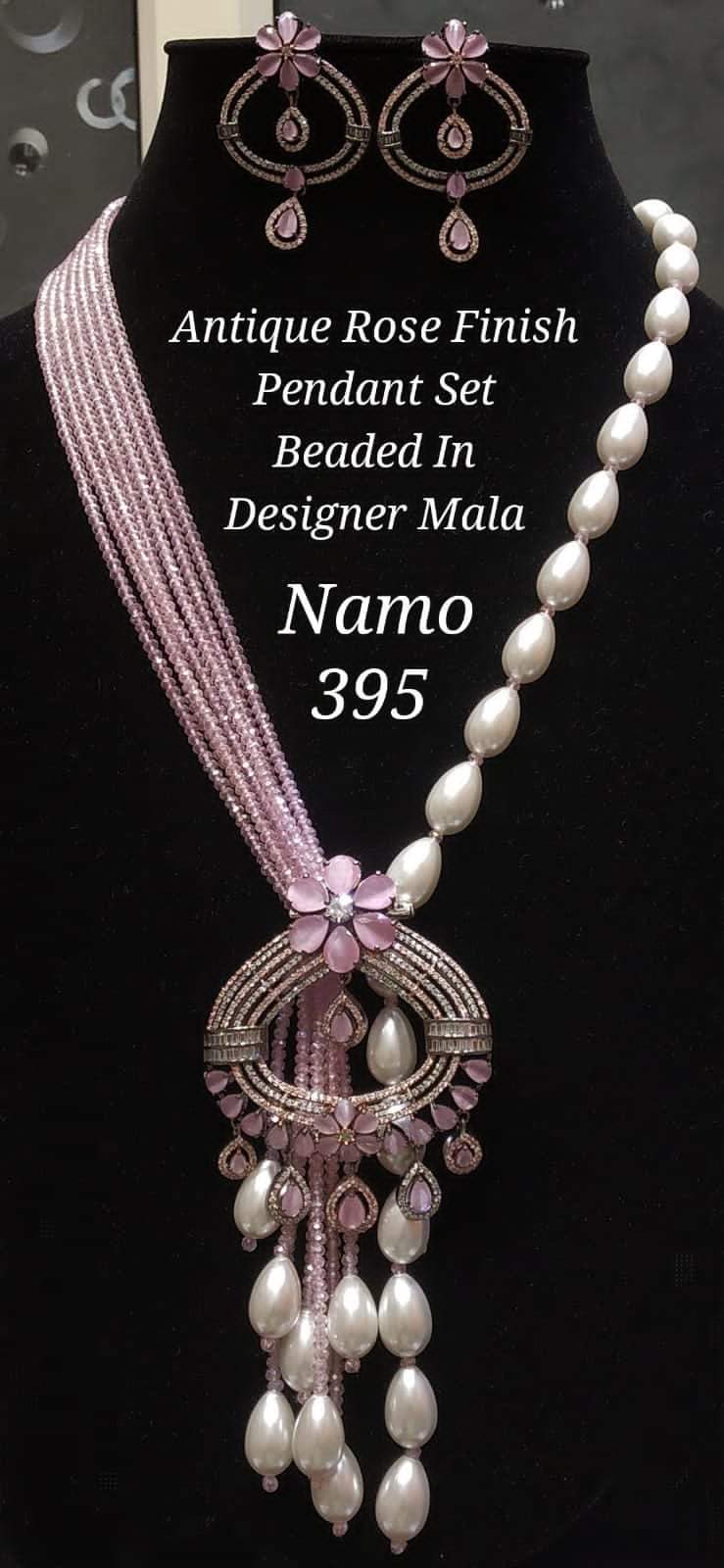 Crystal beads mala with AD pandent