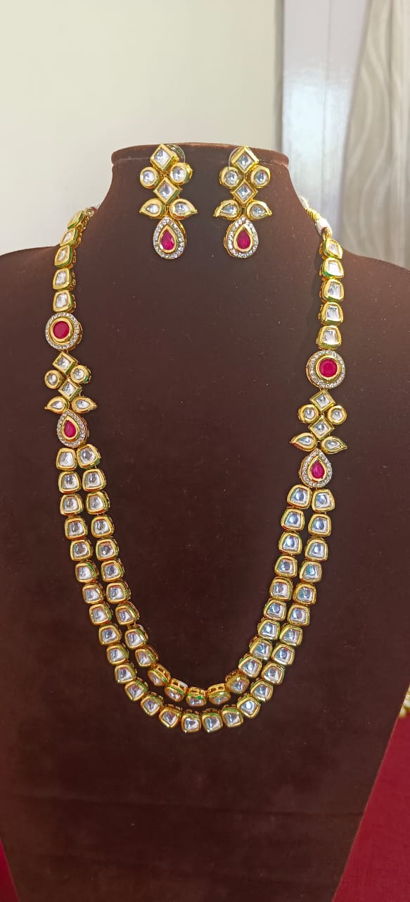 Kundan double line neckpiece