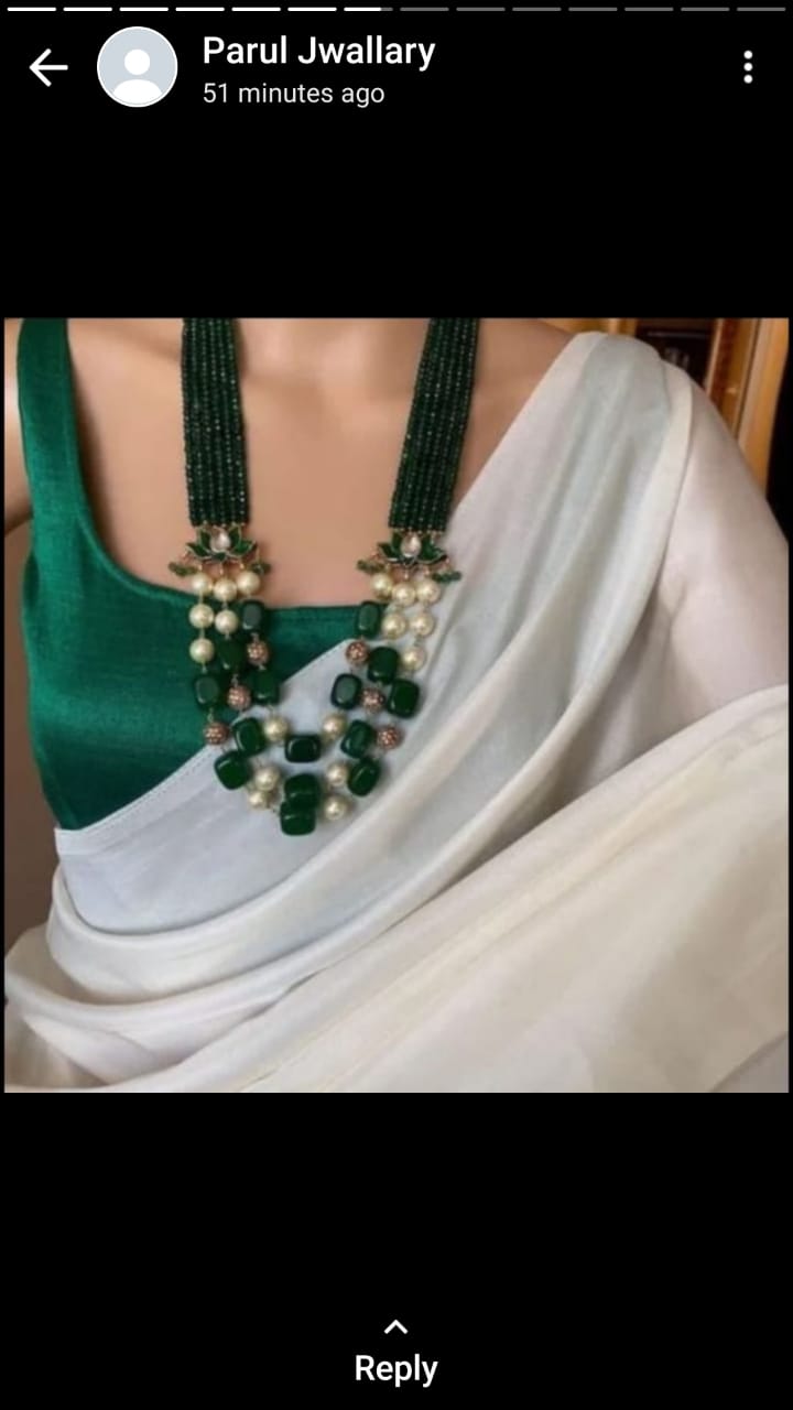 Crystal mala with meenakari