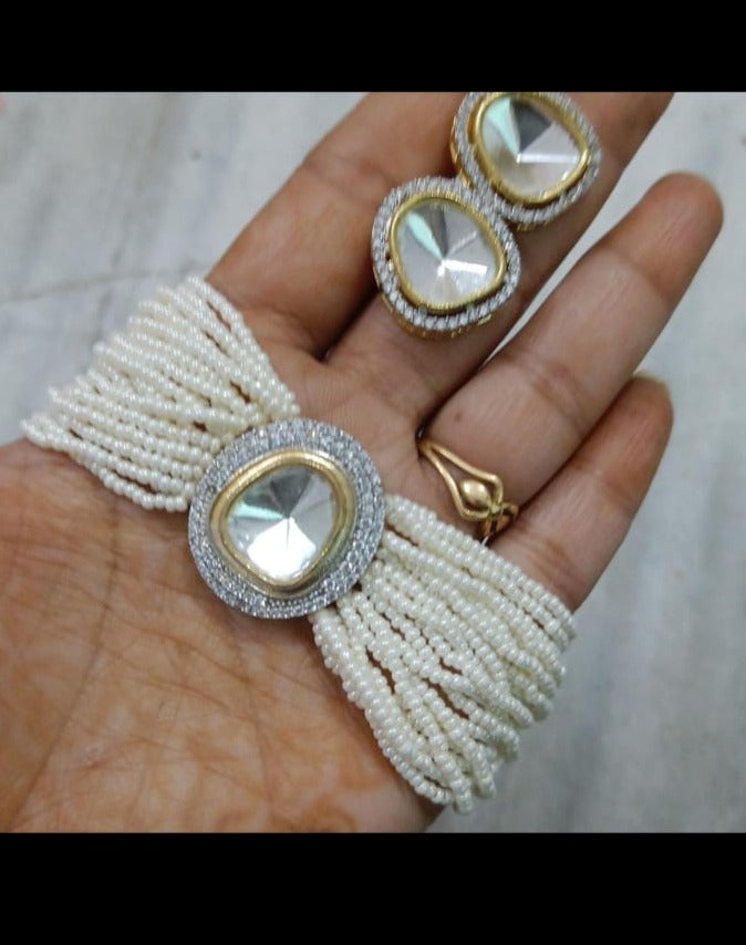 Kundan pearl polki choker