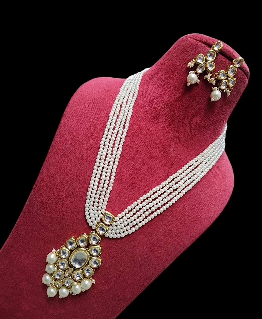 Multicolored beads kundan mala