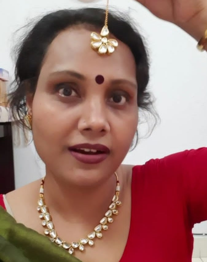 Kundan flower maangtika set