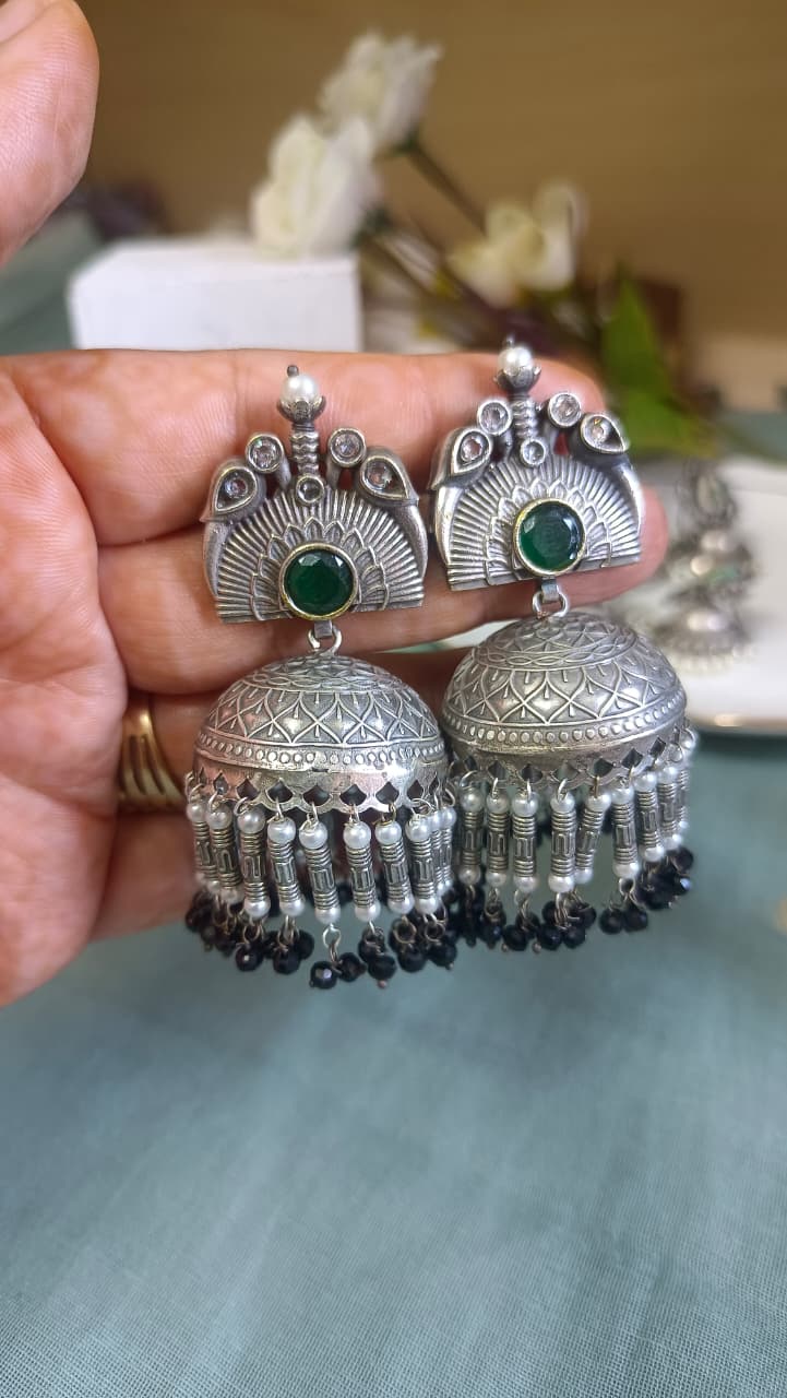 Silver Replica Aura Jhumka