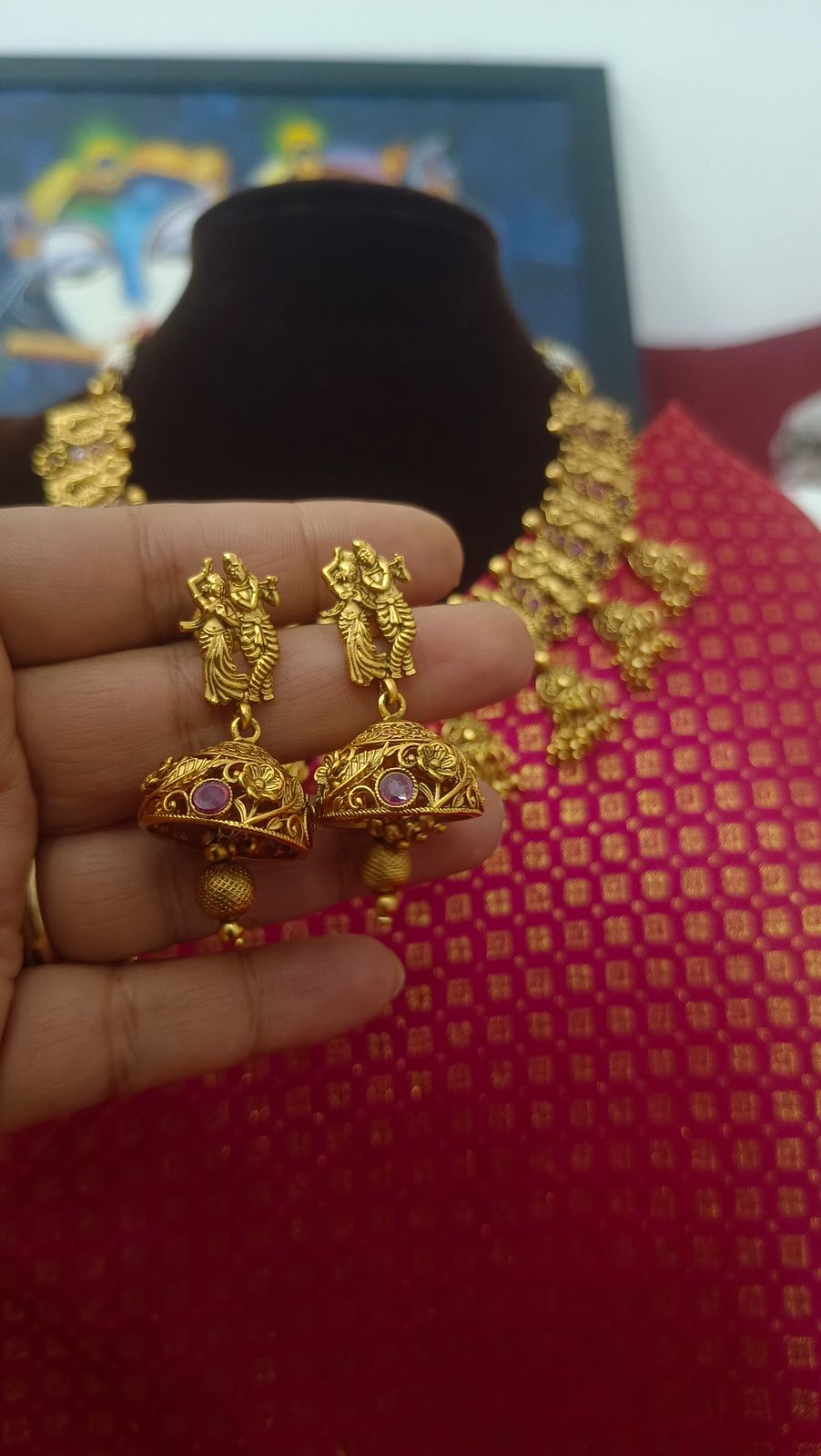 Radha krisha temple neckpiece