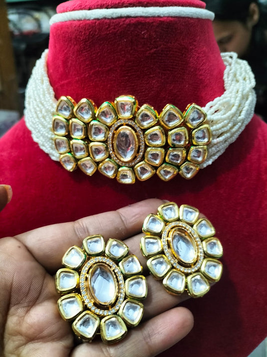 Kundan pearl choker