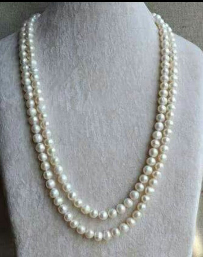 Double line shell pearl mala