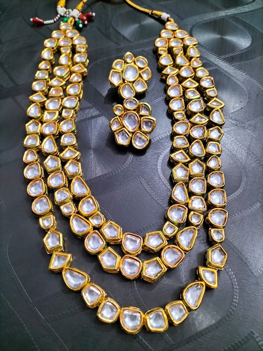 Kundan three layerd neckpiece