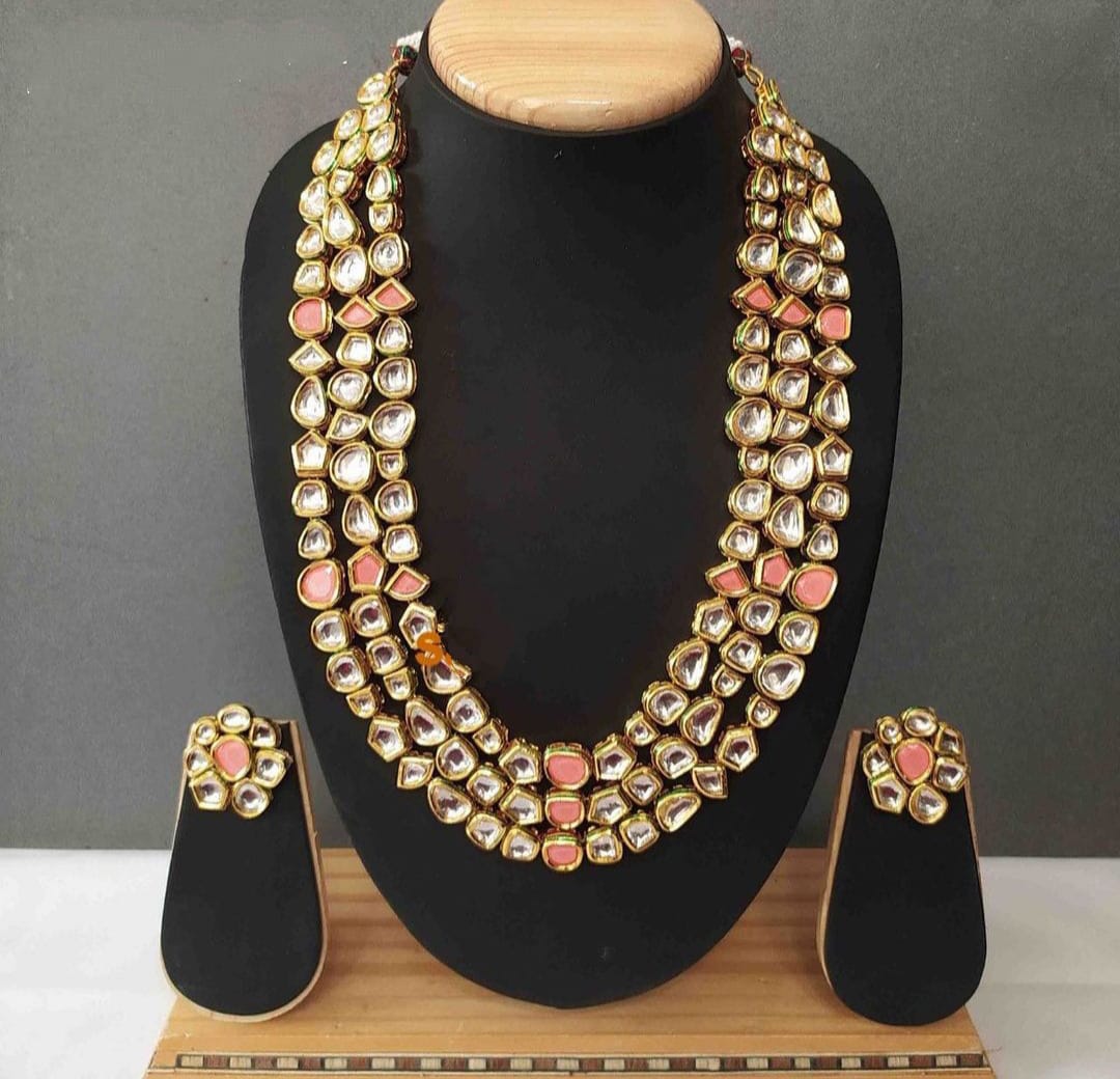 Three layer kundan neckpiece