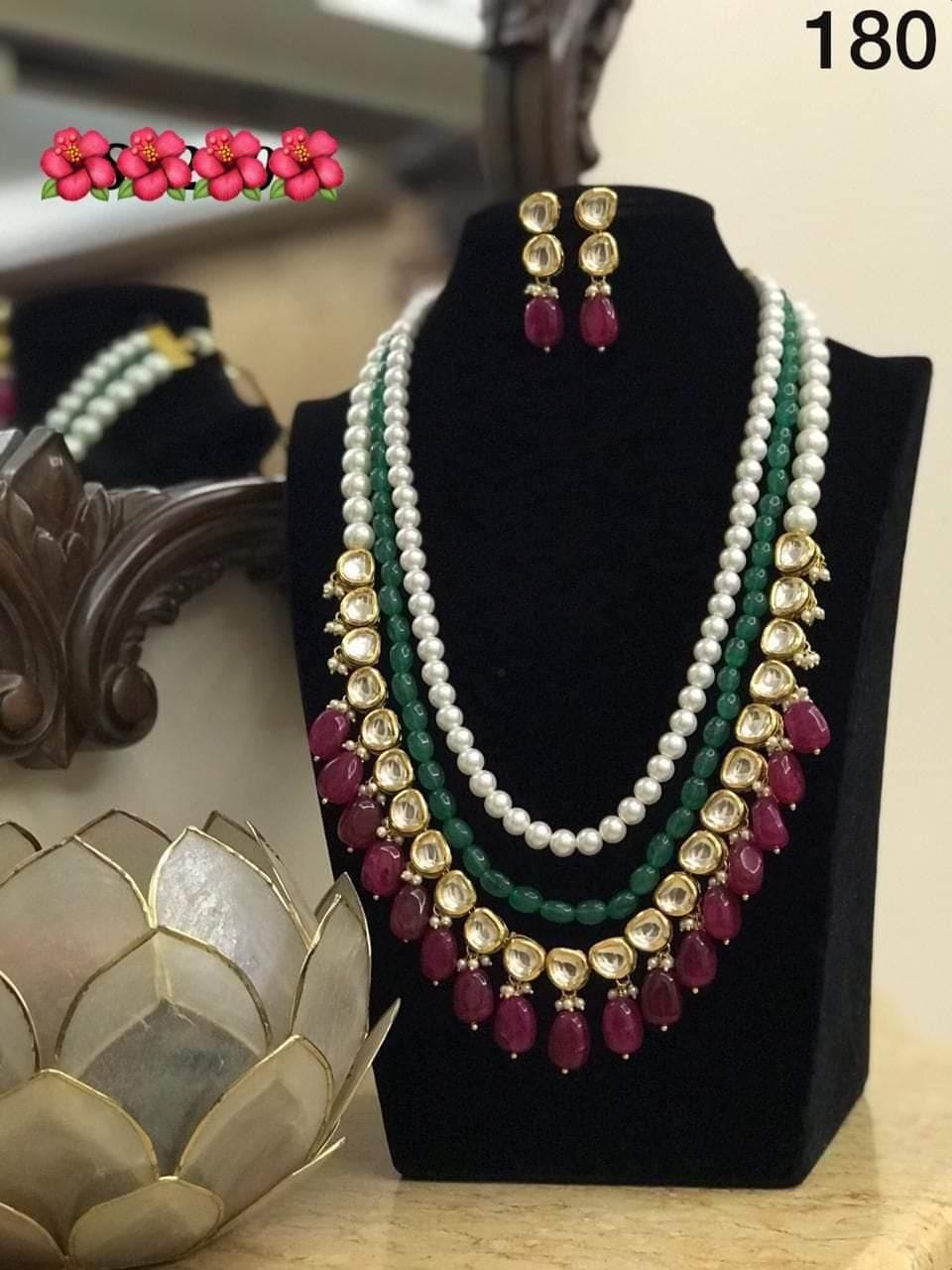 Kundan semi precious beads set