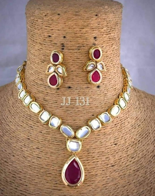 Kundan Ruby stone neckpiece