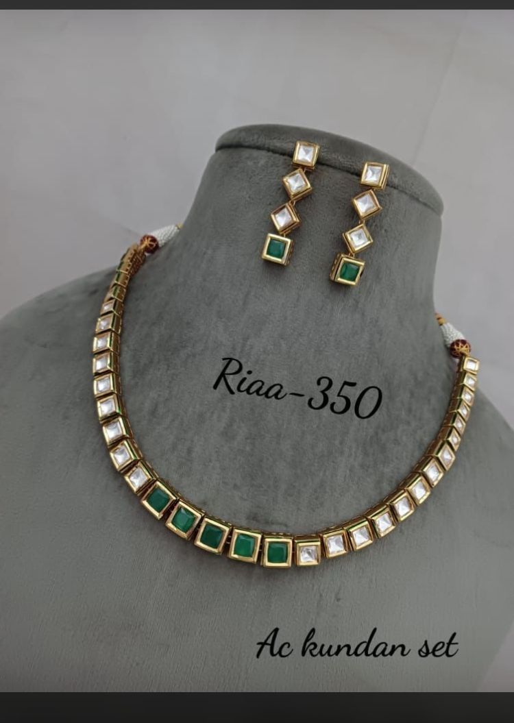 Kundan ruby stone single line neckpiece