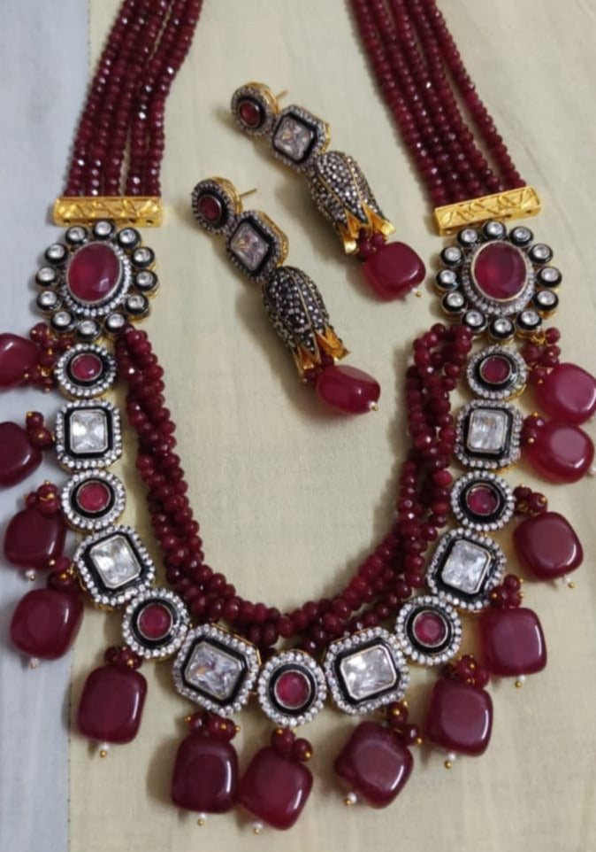 Crystal AD kundan neckpiece