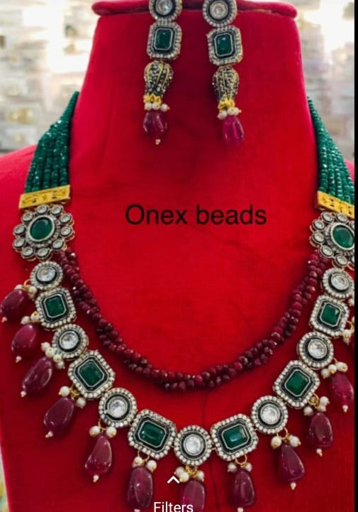 Crystal AD kundan neckpiece