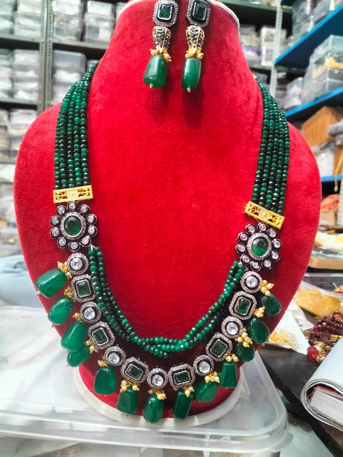 Crystal AD kundan neckpiece