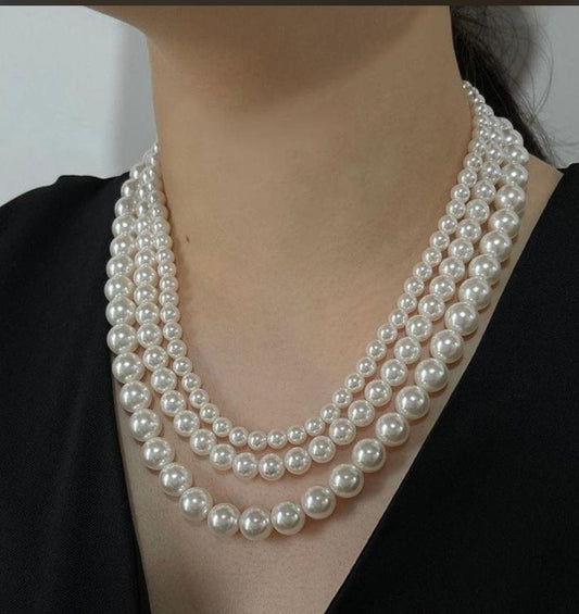 Pearls three layerd mala