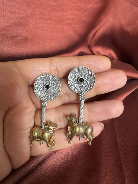 Silver Replica Nandi Earrings