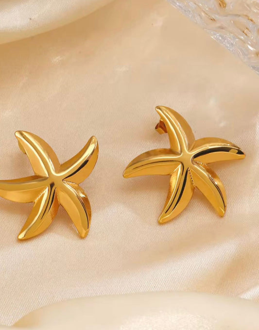Star phool studs earrings
