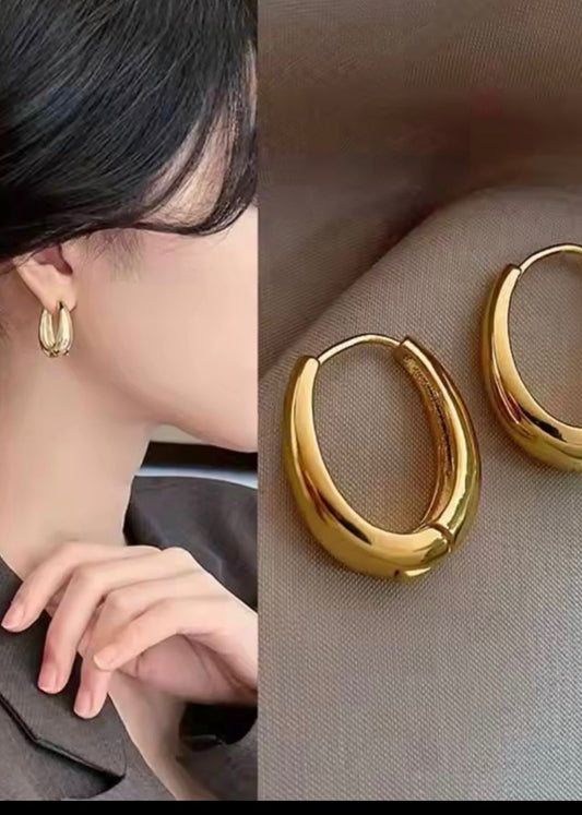 Oval shaped hoop earrings