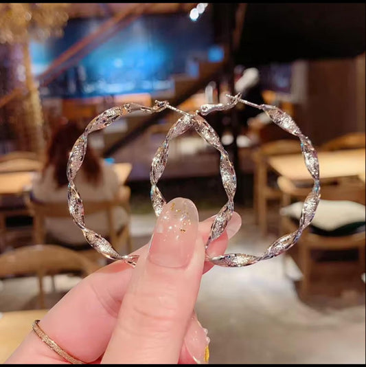 Silver  hoop earrings