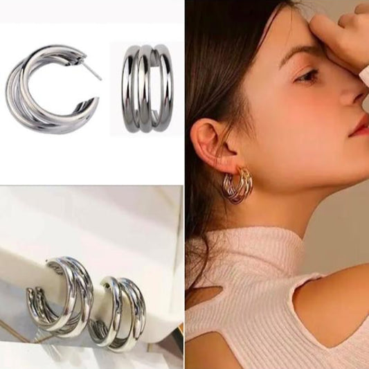 Silver  hoop earrings