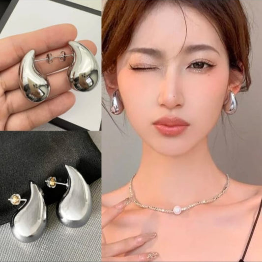 Silver drop earrings