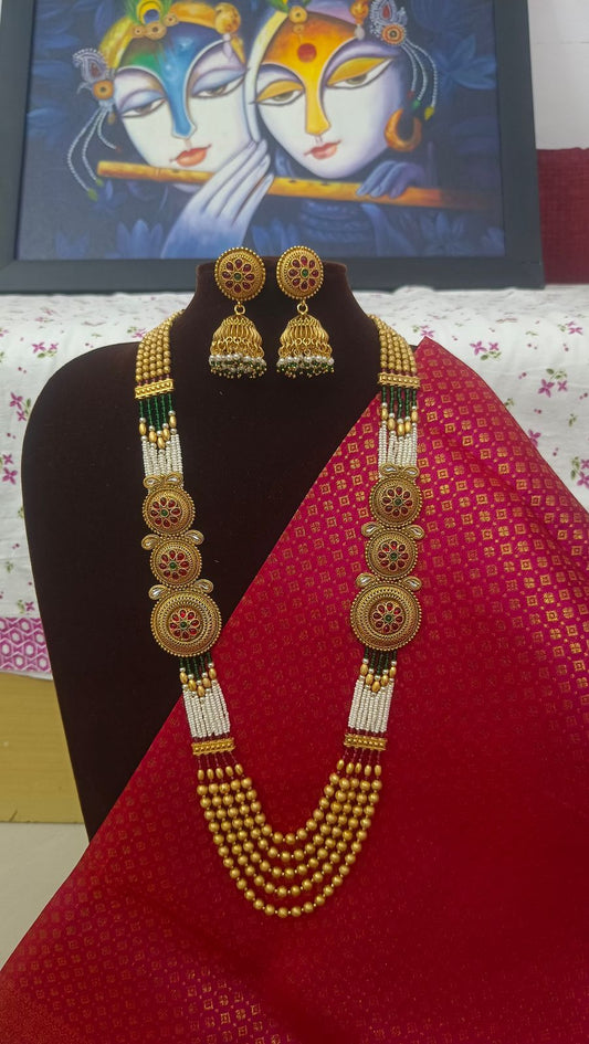 Temple long Rani haar with matar mala