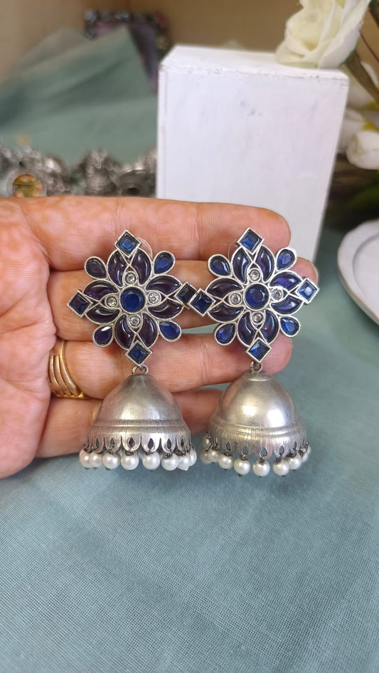 Silver Replica Pushpika Jhumkas 2.0