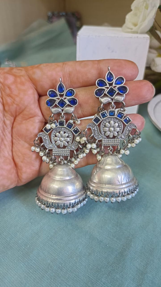 Silver Replica Deviya Jhumkas