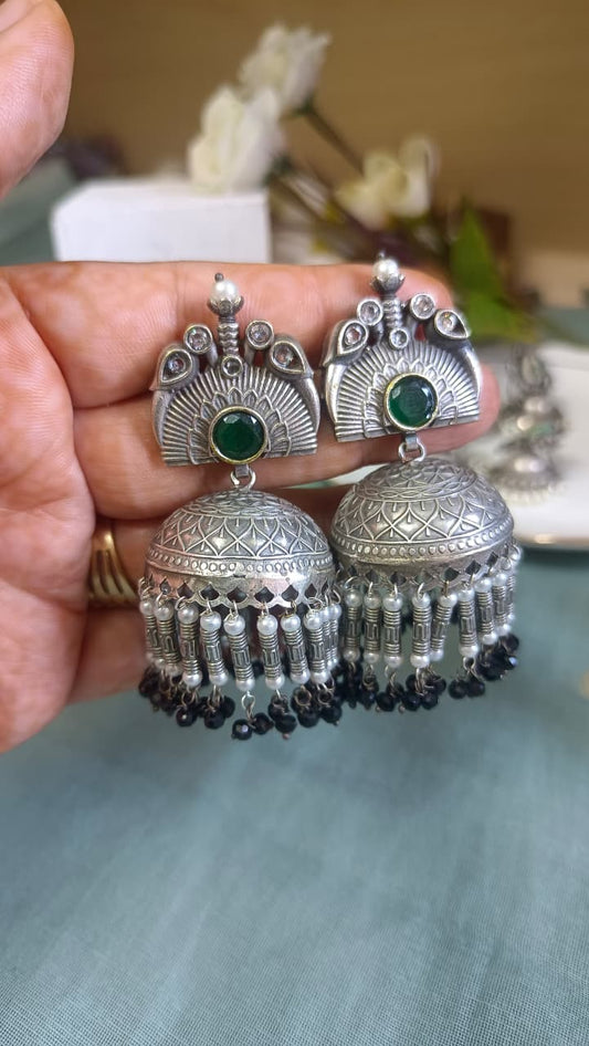 Silver Replica Aura Jhumka