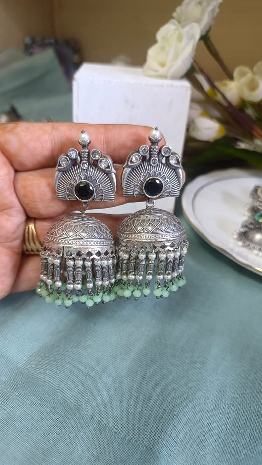 Silver Replica Aura  Jhumka 2.0