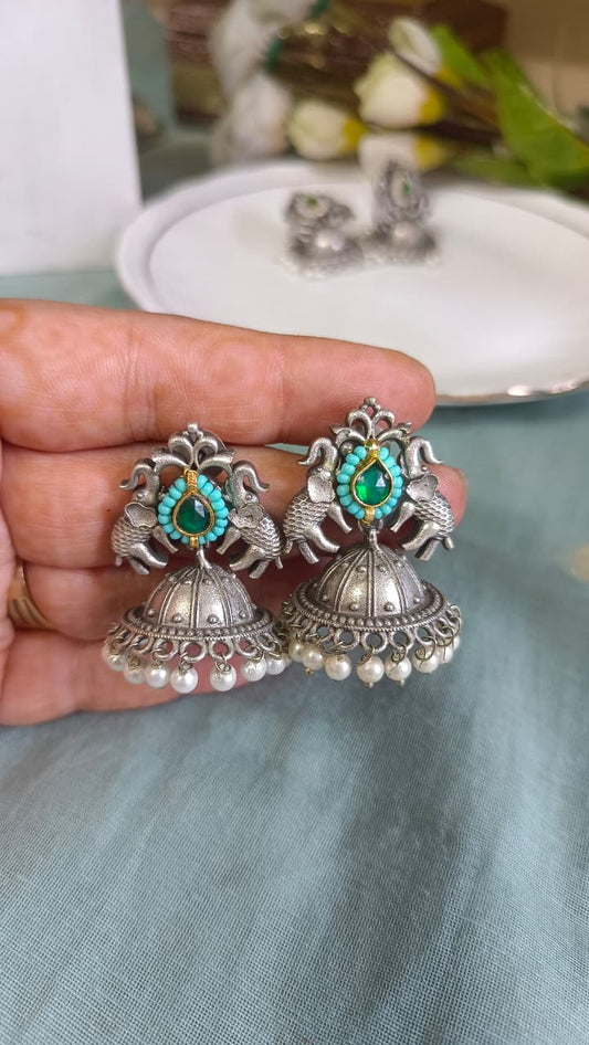 Anokhi Silver Replica jhumka