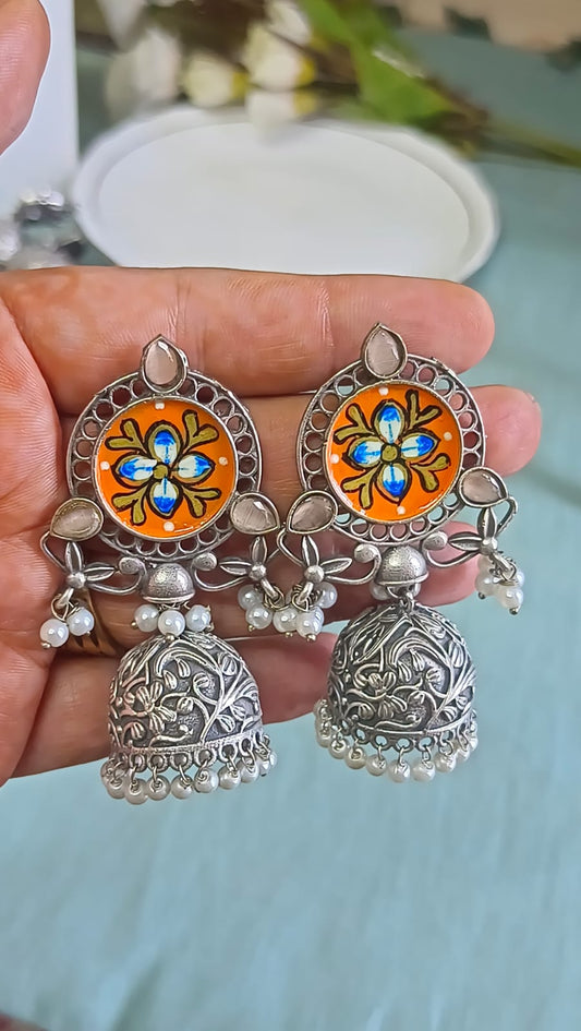 Shubhra Silver Replica jhumka