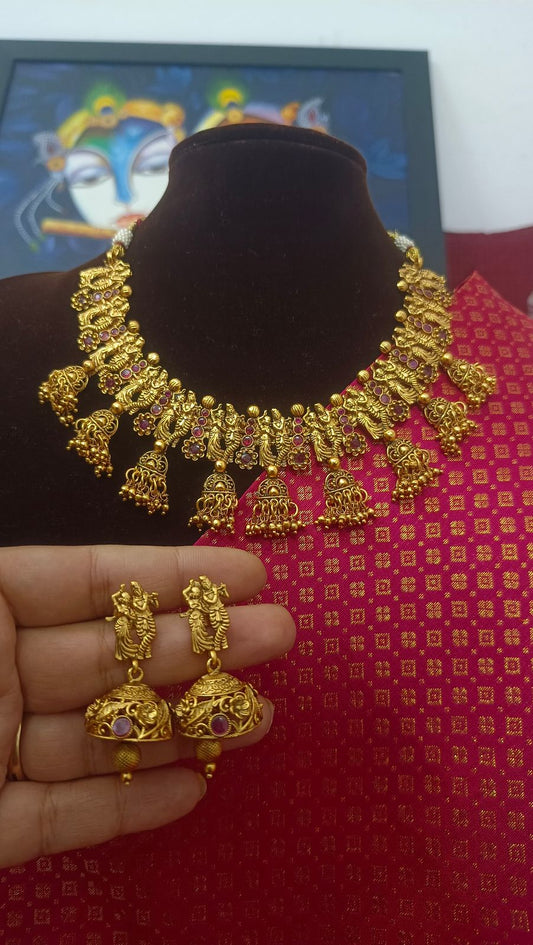 Radha krisha  temple neckpiece
